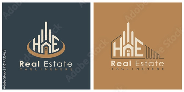 Obraz Real Estate Monogram Logo Design – Modern 2-Letter Vector Branding Series (HA to HZ)