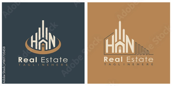Obraz Real Estate Monogram Logo Design – Modern 2-Letter Vector Branding Series (HA to HZ)