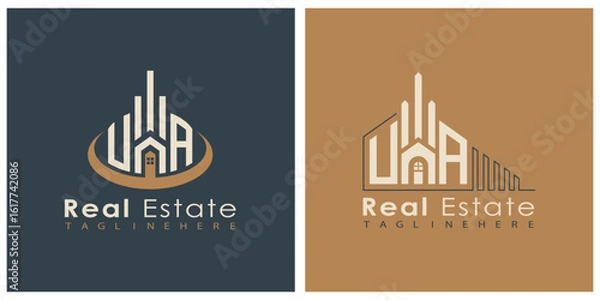 Fototapeta Real Estate Monogram Logo Design – Modern 2-Letter Vector Branding Series (UA to UZ)