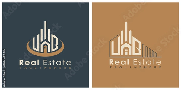 Fototapeta Real Estate Monogram Logo Design – Modern 2-Letter Vector Branding Series (UA to UZ)