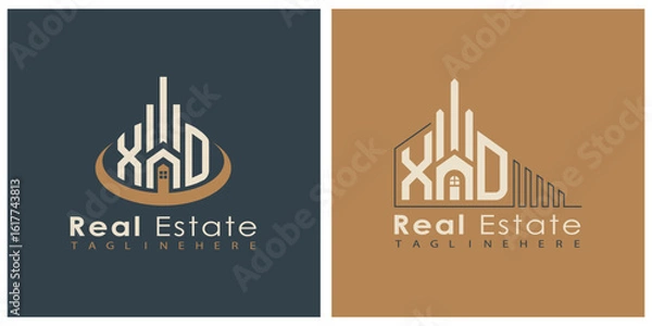 Fototapeta Real Estate Monogram Logo Design – Modern 2-Letter Vector Branding Series (XA to XZ)
