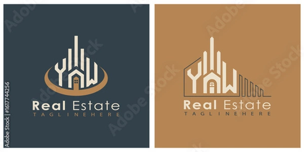 Fototapeta Real Estate Monogram Logo Design – Modern 2-Letter Vector Branding Series (YA to YZ)