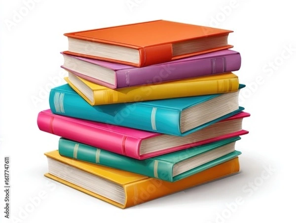 Fototapeta A colorful stack of hardcover books