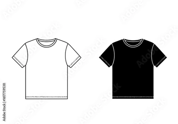 Fototapeta Vector art of a tshirt, isolated on white background
