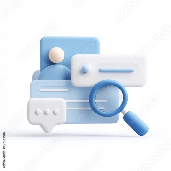 Obraz 3D 사용자 프로필 검색 아이콘
