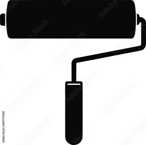 Fototapeta Paint Roller Silhouette Solid Black