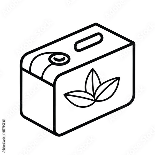Fototapeta Clean line art illustration of a hand soap box on a white background