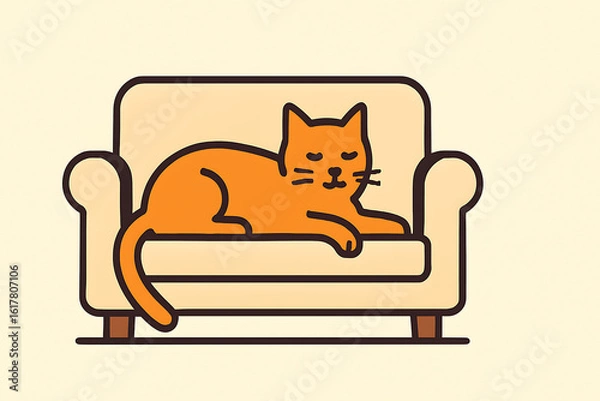 Fototapeta cat on sofa