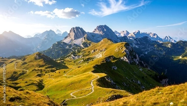 Obraz Mountainous landscape, winding paths