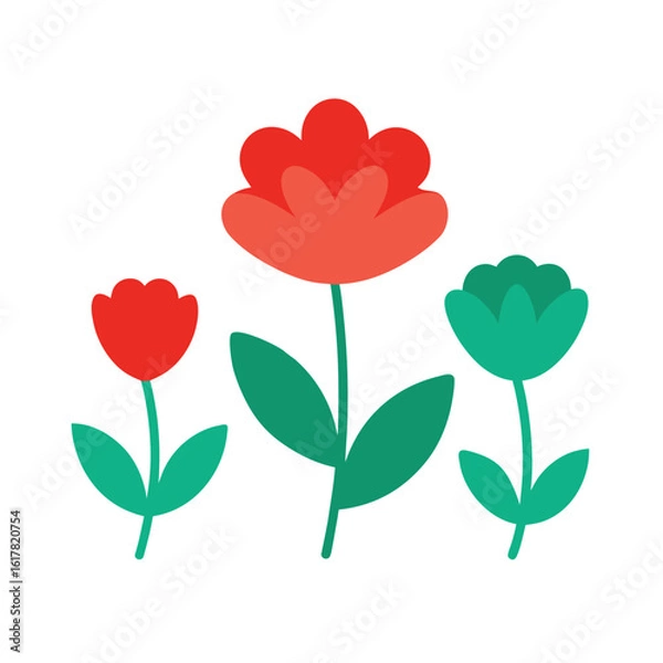 Obraz organic flower shapes set