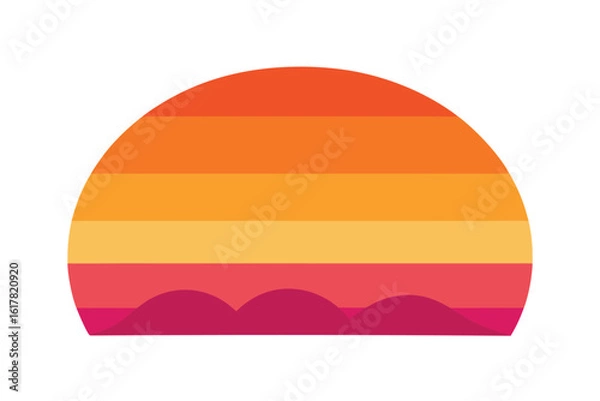 Obraz orange pink gradient sunset sharp land edges