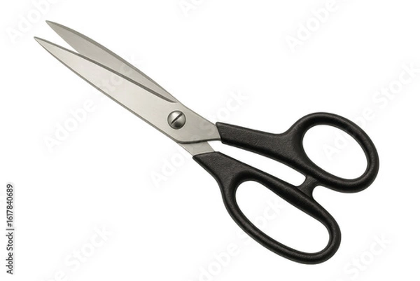 Fototapeta Professional sewing scissors featuring black ergonomic handles, gleaming steel blades, positioned for precise cutting during crafting and tailoring work