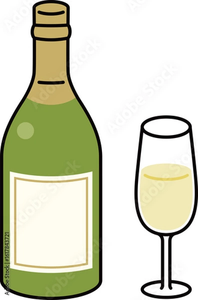 Obraz シャンパンとシャンパングラス