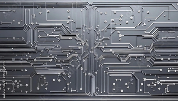 Fototapeta Gradient AI Circuitry Background: Futuristic Tech Flow, Isometric Circuit Board Background: 3D AI Tech Visuals, Monochrome AI Circuitry: Sleek High-Tech Background, generative ai
