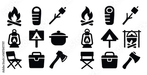 Fototapeta Camping Icon Collection