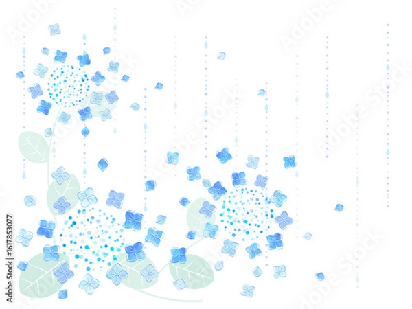 Obraz 紫陽花の背景イラスト