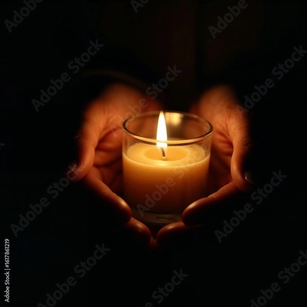 Obraz candle in the hands