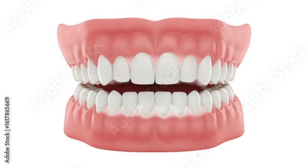Fototapeta Full denture set isolated on transparent background