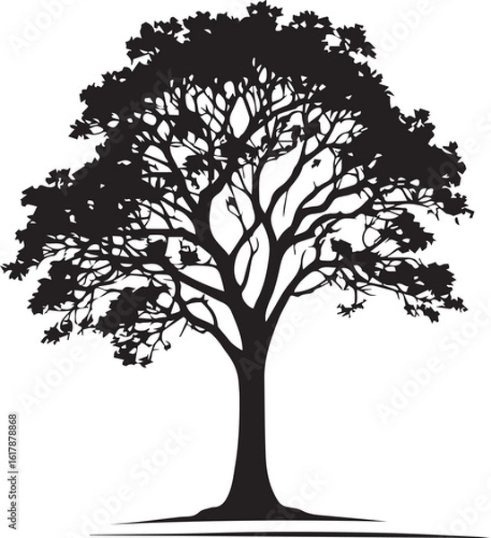 Fototapeta Tree silhouette Vector | Minimalist & Trendy Tree Silhouette Design | Unique & Stylish Tree Artwork for Vector design
