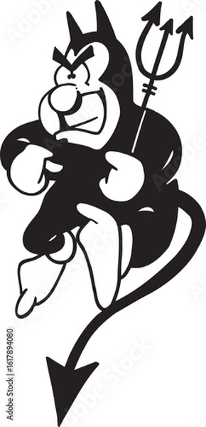 Obraz sketch vector illustration silhouette image design caricature icon logo symbol mythological creature devil demon 