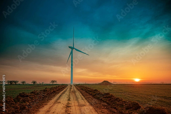 Obraz wind turbines in the field