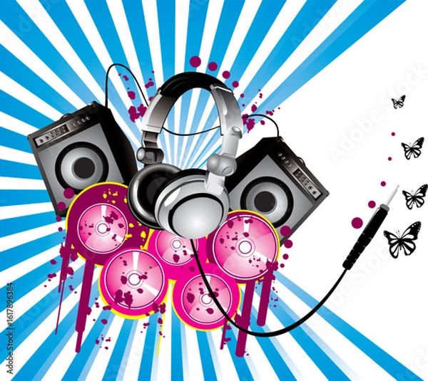 Obraz vector sketch illustration silhouette image design caricature icon logo symbol flyer banner music concert