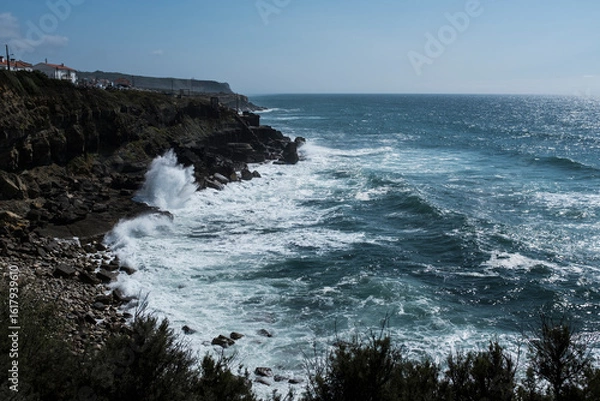 Fototapeta High waves in the ocean