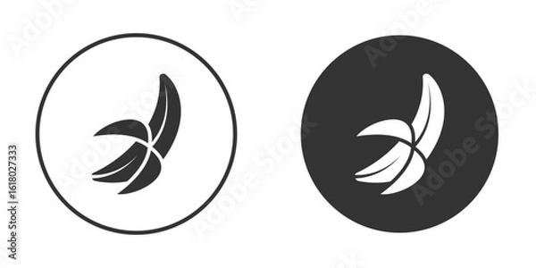 Obraz Peeled banana icon silhouette symbol. Vector isolated illustration