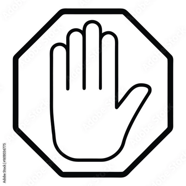 Obraz Stop hand gesture icon