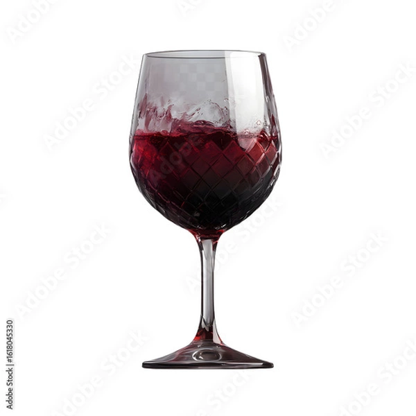 Obraz Elegant Red Wine Glass on Transparent Background