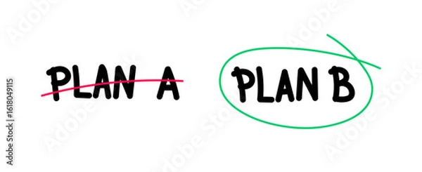 Obraz plan a and plan b Choose another option From plan a to plan b