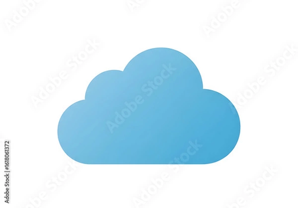 Fototapeta Simple, light blue cloud icon.