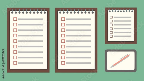 Obraz Handwritten checklists with lined and grid pages