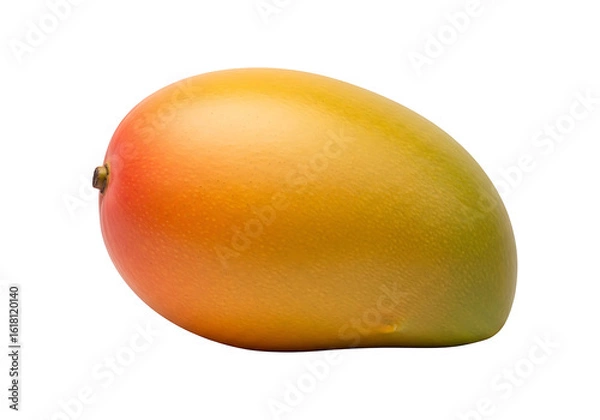 Fototapeta Single ripe mango on a black background.