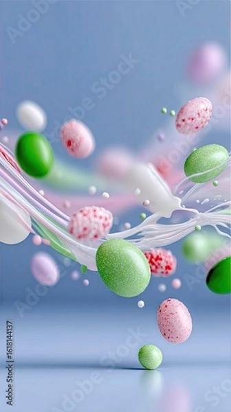Obraz Pastel Candy Drops in Smooth Flow
