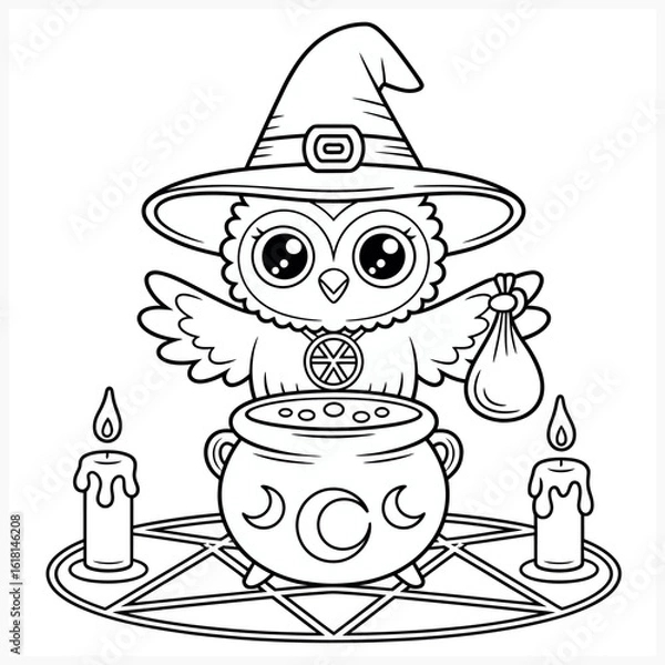 Fototapeta Fun halloween themed coloring page for children featuring spooky characters and festive elements perfect for holiday activities