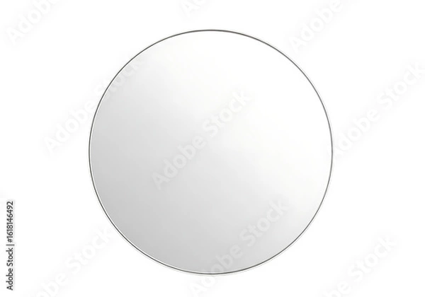 Obraz Circular wall mirror with a thin frame.