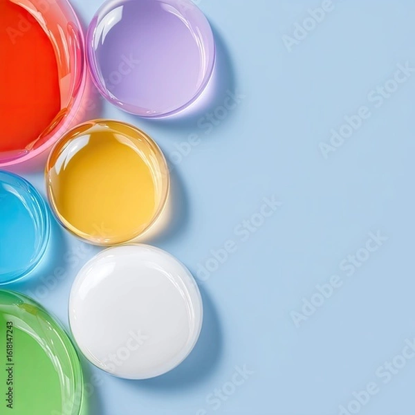 Obraz Pastel Colorful Abstract Circles on Blue Background