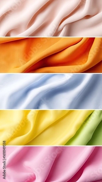 Obraz Pastel Fabric Textures: Smooth Draped Colors