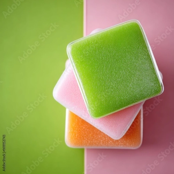 Obraz Pastel Glitter Squares on a Two Tone Background