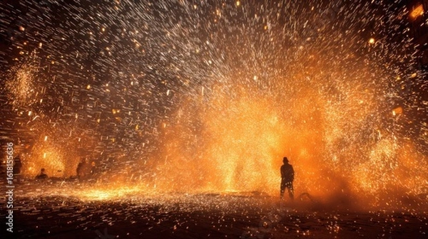 Obraz Spectacular Firework Display: A Night of Blazing Celebration