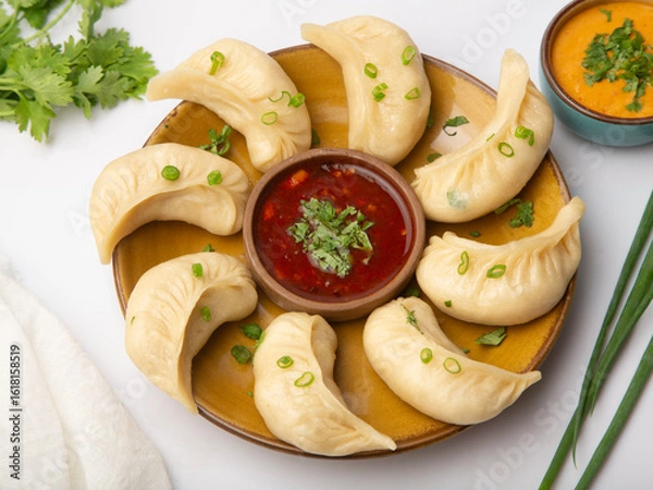 Obraz Steamed menu plated for restaurant menu.