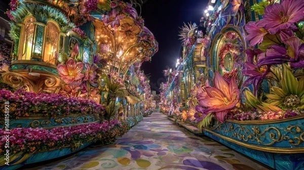 Obraz Spectacular Samba Parade Float Night