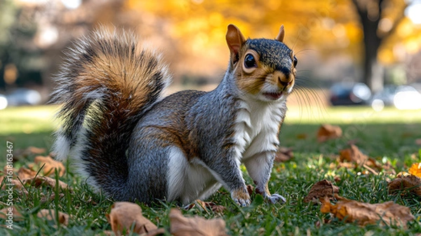 Obraz squirrel on the grass
