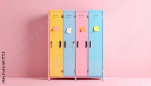 Fototapeta A Locker Quartet Pastel Portals of Memory and Mood