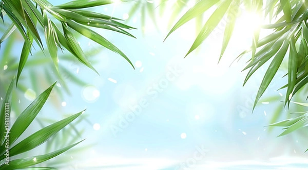 Obraz bamboo leaves and sun