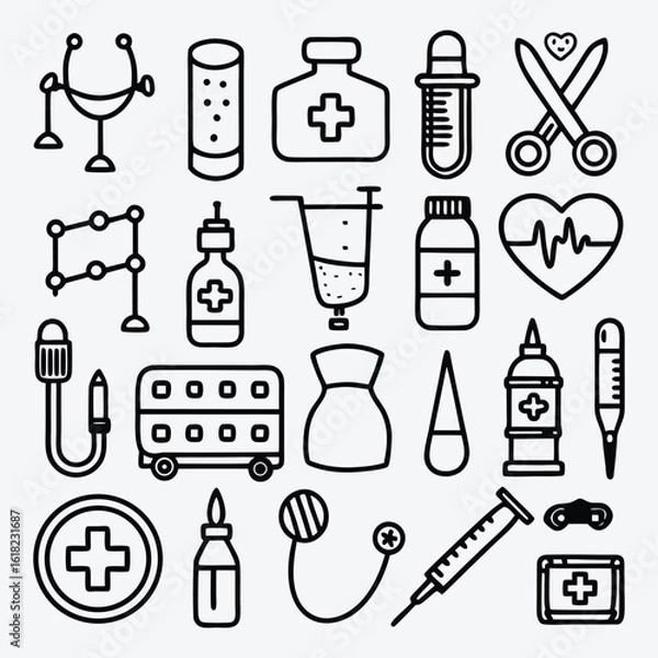 Fototapeta vector set of medical icons