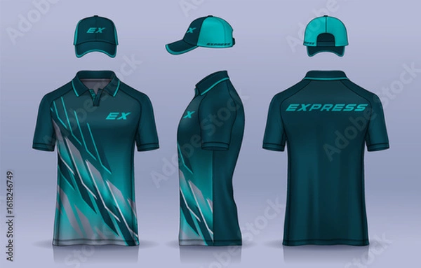 Fototapeta Corporate Work Shirts,t-shirt and cap templates design. uniform for company.