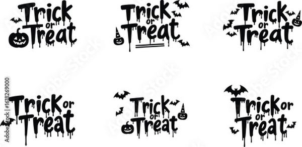 Obraz trick or treat typography vector design 