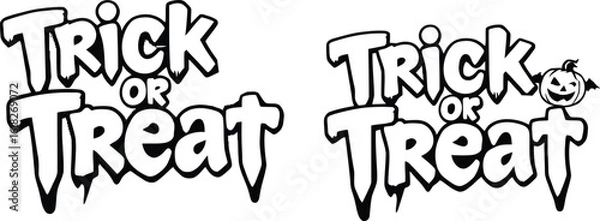 Obraz trick or treat typography vector design 